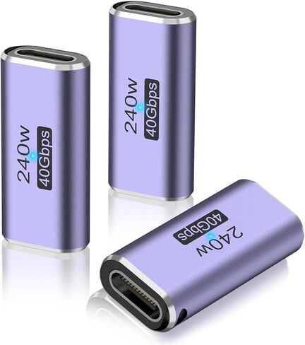 Meliya 3 Pack USB C Coupler, 240W USB C Female to Female Adapter Extender Compatible for Thunderbolt 4/3 Support up to 240W Fast Charging & 40Gbps Data Transfer and 8K@60Hz Video in Saudi Arabia