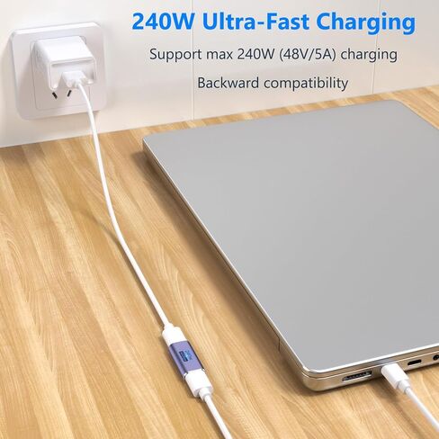 Meliya 3 Pack USB C Coupler, 240W USB C Female to Female Adapter Extender Compatible for Thunderbolt 4/3 Support up to 240W Fast Charging & 40Gbps Data Transfer and 8K@60Hz Video in Saudi Arabia