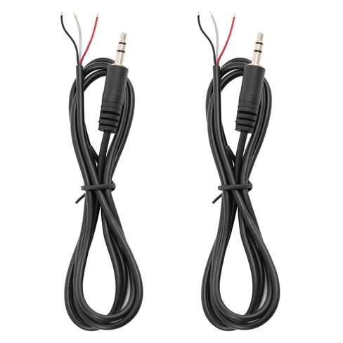 2PCS 3.2Ft 3.5mm 1/8" Stereo Audio Male Plug to Bare Wire Open End Cable, TRS 3Pole Jack Connector Pigtail Cable for Headphone Headset Earphone DIY Repair Replacement in Saudi Arabia