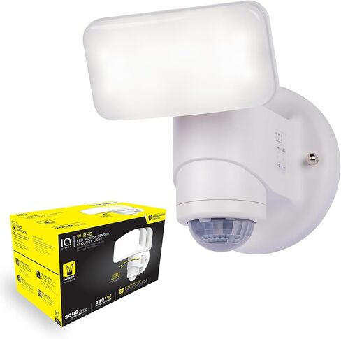 ضوء أمان سلكي للحركة مع تقنية التتبع الديناميكي، 2000 لومن LED، مستشعر 240 درجة، أبيض، نطاق 50 قدم in Saudi Arabia