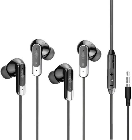3.5mm Wired Headphone Volume Control, aesthetically Pleasing, Compatible with Mobile phones/MP3/laptops/tablets and Most 3.5mm Jack Devices（Black） in Saudi Arabia