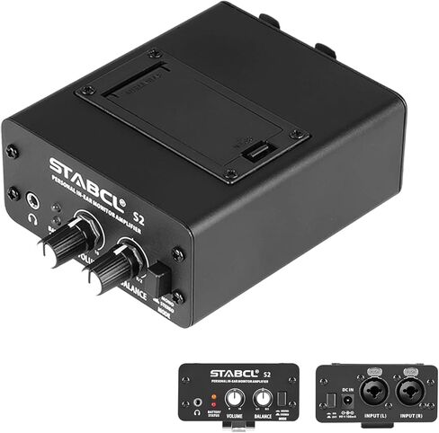 Professional in Ear Monitor Amplifier with Double Channel Input, Portable Headphone Amplifier with XLR and 6.35mm TRS Input, Iem Headphone Amp with Mono & Stereo for Keyboardists, Drummers, Guitar in Saudi Arabia
