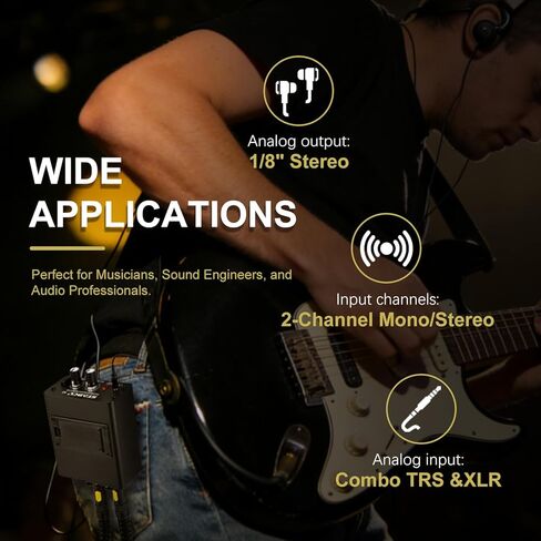Professional in Ear Monitor Amplifier with Double Channel Input, Portable Headphone Amplifier with XLR and 6.35mm TRS Input, Iem Headphone Amp with Mono & Stereo for Keyboardists, Drummers, Guitar in Saudi Arabia