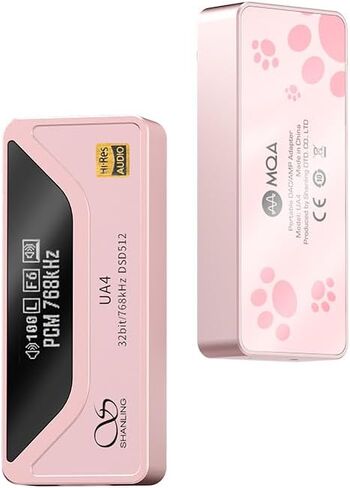 مضخم سماعة الرأس SHANLING UA4، USB DAC AMP، يدعم MQA 16X، 768 كيلو هرتز DSD512، قوة قيادة عالية لنظام Android/iOS/Mac/Windows، التحكم في مستوى الصوت دونجل، 3.5/4.4 مم يصل إلى 237 ميجاوات عند 32 أوم (فضي) in Saudi Arabia