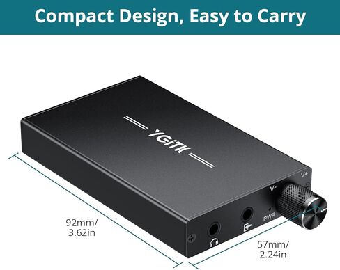 16-300Ω Headphone Amplifier Portable - HiFi 3.5MM Rechargeable Headphone Amp with 2-Stage Gain Switch,Volume Knob, Aluminum Frosted Surface, Compatible with Phone, iPad, PC, PS4/5,MP3/4 Players in Saudi Arabia