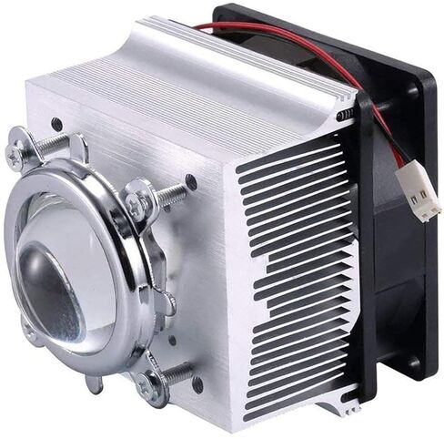 Aluminium Heatsink Cooling Fan with 44mm Lens 60 Degree for 50W-100W LED Chip (3.11" L x 3.11" W x 29mm H - Floodlight, Plant Growth Light) in Saudi Arabia