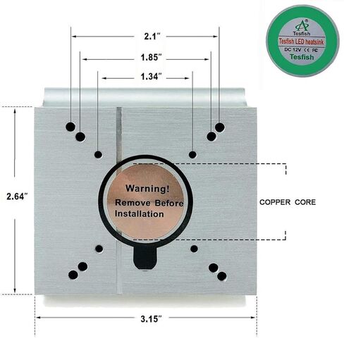 Aluminium Heatsink Cooling Fan with 44mm Lens 60 Degree for 50W-100W LED Chip (3.11" L x 3.11" W x 29mm H - Floodlight, Plant Growth Light) in Saudi Arabia