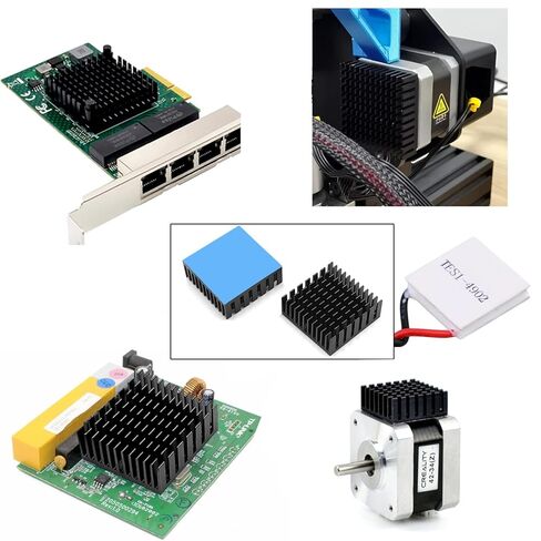 6PCS Heatsink Kit 31x31x12mm Aluminum Heat Sink with 3M Thermal Conductive Adhesive Tape, 1.22"x1.22"x0.47" Cooling Fin Cooler for Stepper Driver MOSFET VRM Power Amplifier IC GPU VGA RAM in Saudi Arabia