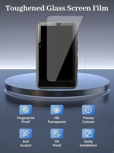 واقي شاشة مكون من قطعتين لمشغل MP3 HiBy R1 HiFi، زجاج مقسى بصلابة 6H، مضاد لبصمات الأصابع، مضاد للخدش، سهل التركيب، شفاف عالي الدقة in Kuwait