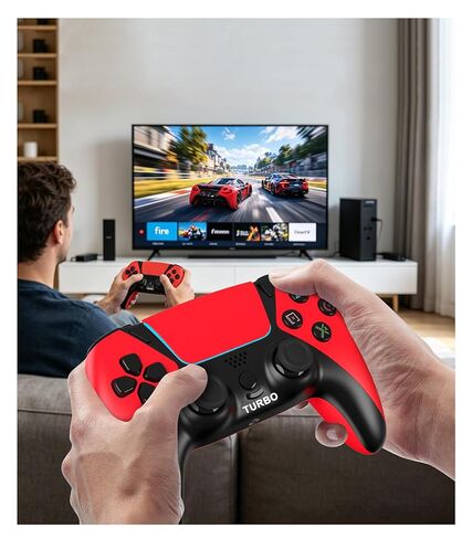 KentroGrip Alternative for Luna Controller for Fire TV Stick, Wireless Turbo Gamepad with ALPS Joysticks No Drift for Cloud Gaming, Rechargeable 1200mAh Power, 2 Back Buttons, Red in Saudi Arabia