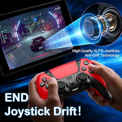 KentroGrip Alternative for Luna Controller for Fire TV Stick, Wireless Turbo Gamepad with ALPS Joysticks No Drift for Cloud Gaming, Rechargeable 1200mAh Power, 2 Back Buttons, Red in Saudi Arabia