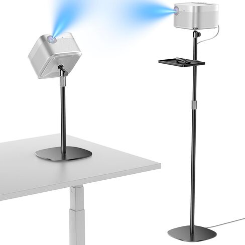 Projector Stand with Hidden Cable Management, Height Adjustable Floor Mount with 360° Rotation & 1/4" Screw, Compatible with Projector, Camera, Webcam for Home, Office & Outdoor Use (Black) in Saudi Arabia