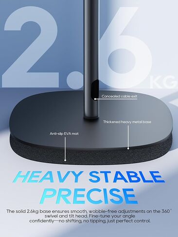 Projector Stand with Hidden Cable Management, Height Adjustable Floor Mount with 360° Rotation & 1/4" Screw, Compatible with Projector, Camera, Webcam for Home, Office & Outdoor Use (Black) in Saudi Arabia