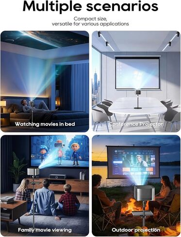Projector Stand with Hidden Cable Management, Height Adjustable Floor Mount with 360° Rotation & 1/4" Screw, Compatible with Projector, Camera, Webcam for Home, Office & Outdoor Use (Black) in Saudi Arabia