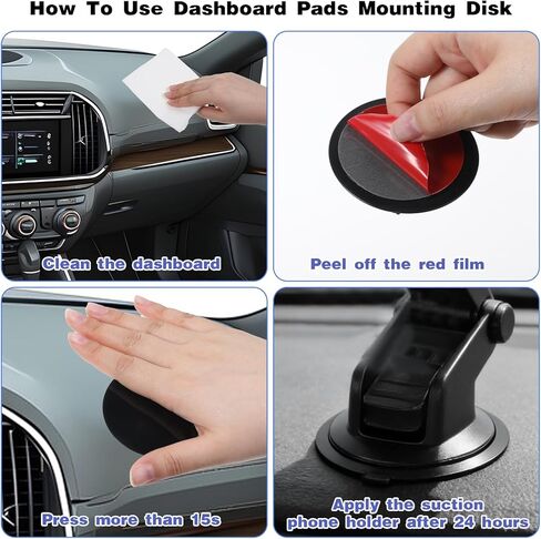 Dashboard Pad Mounting Disk Sticky Adhesive Replacement Kit, 5Pcs Reusable Picky Pad 2.75Inch Super Heat-Resistance Phone Suction Pads for Suction Cup Car Phone Holder Disc Windshield Dash Cam in Saudi Arabia