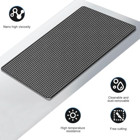 2 PCS Car Dashboard Non Slip Mats, Multifunctional Sticky Storage Mat for Phone Keys Glass, Washable High Temperature Resistant Pad, for Dashboard Console & Interior Surface (Black) in Saudi Arabia