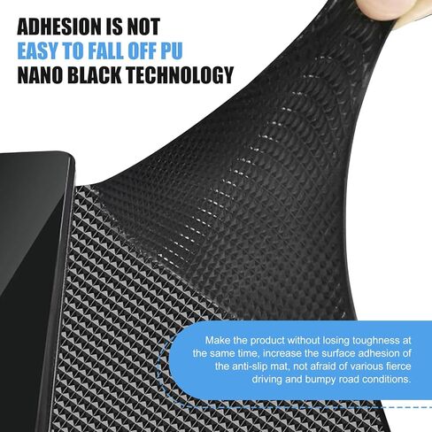 2 PCS Car Dashboard Non Slip Mats, Multifunctional Sticky Storage Mat for Phone Keys Glass, Washable High Temperature Resistant Pad, for Dashboard Console & Interior Surface (Black) in Saudi Arabia