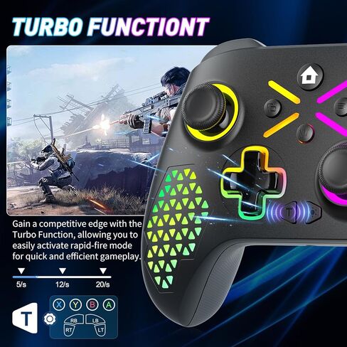 Gamrombo Wireless Gaming Controller Compatible with Xbox One S/X, Xbox Series X/S Windows 10/11 PC Gaming Controller with Adjust RGB Light/Audio Jack/Turbo/Macro/Dual Shock in Saudi Arabia