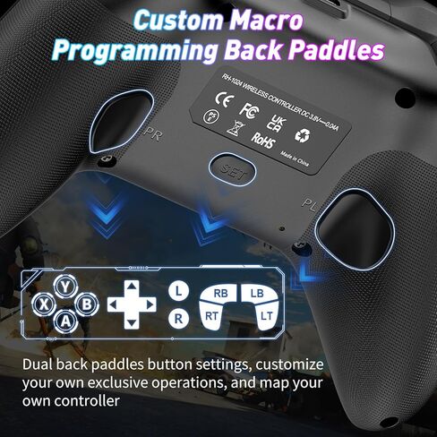 Gamrombo Wireless Gaming Controller Compatible with Xbox One S/X, Xbox Series X/S Windows 10/11 PC Gaming Controller with Adjust RGB Light/Audio Jack/Turbo/Macro/Dual Shock in Saudi Arabia