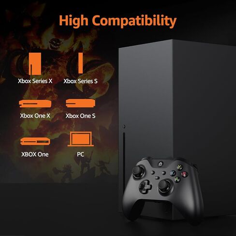 وحدة تحكم سلكية IWGAME لجهاز X-BOX ONE، تدعم وظيفة Turbo، لوحة ألعاب مع مقبس صوت 3.5 مم واهتزاز مزدوج، متوافقة مع X-BOX One/One S/X، X-BOX Series S/X، الكمبيوتر الشخصي، IOS، منصات أندرويد، أسود (عبوتان) in Kuwait
