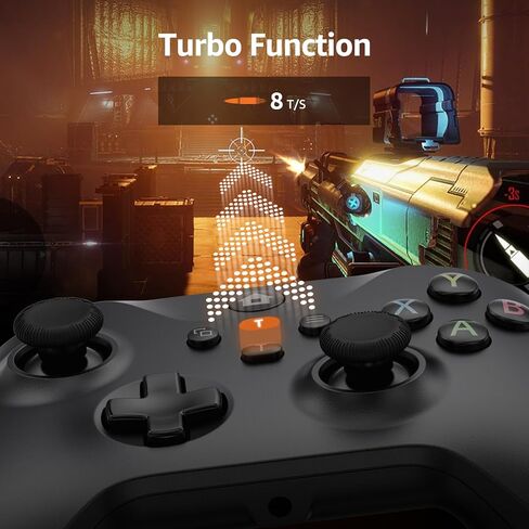 وحدة تحكم سلكية IWGAME لجهاز X-BOX ONE، تدعم وظيفة Turbo، لوحة ألعاب مع مقبس صوت 3.5 مم واهتزاز مزدوج، متوافقة مع X-BOX One/One S/X، X-BOX Series S/X، الكمبيوتر الشخصي، IOS، منصات أندرويد، أسود (عبوتان) in Kuwait