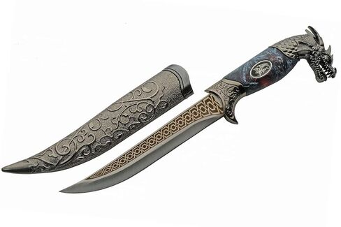 SZCO Supplies 211564 Fancy Roaring Dragon Medieval Dagger with Scabbard, 12" Length, Blue in Saudi Arabia
