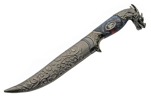 SZCO Supplies 211564 Fancy Roaring Dragon Medieval Dagger with Scabbard, 12" Length, Blue in Saudi Arabia