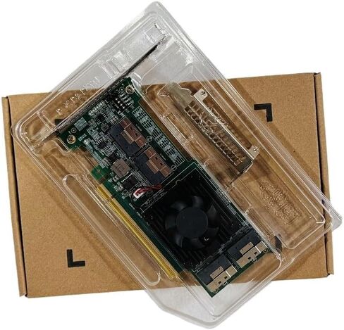 PCIe3.0 X16 to 4Port SFF-8654 8i Adapter, for GPU & NVMe SSD, PEX8749 PLX8749 Controller with Bifurcation Function, Applicable to Windows Server/Windows/linux/VMwareESX/ESXi/FreeBSD14/Ubuntu System in Saudi Arabia