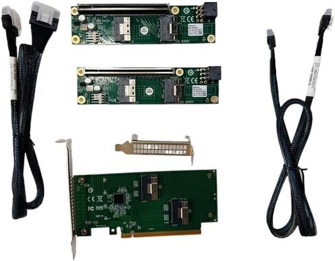 Built-in PCI Express X16 4.0 PCIE4.0 to SFF-8654 8I Slim SAS Adapter 2*SFF-8654 8I to PCI-E X8X8 Baseplate +2* SFF-8654 8I to SFF-8654 8I 70CM Intersection Cable in Saudi Arabia