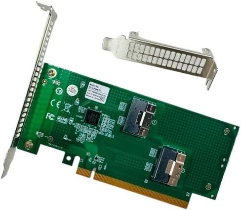 Built-in PCI Express X16 4.0 PCIE4.0 to SFF-8654 8I Slim SAS Adapter 2*SFF-8654 8I to PCI-E X8X8 Baseplate +2* SFF-8654 8I to SFF-8654 8I 70CM Intersection Cable in Saudi Arabia