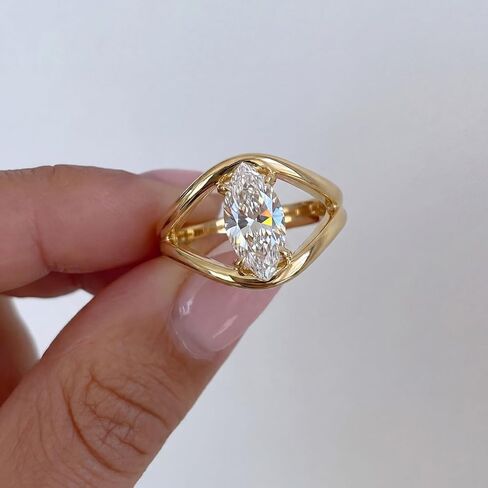 Openwork Marquise Ring Charming Women's Rings Fashion Hand Jewelry Ideal for Wedding or Dates Fine Christmas Gift in Saudi Arabia