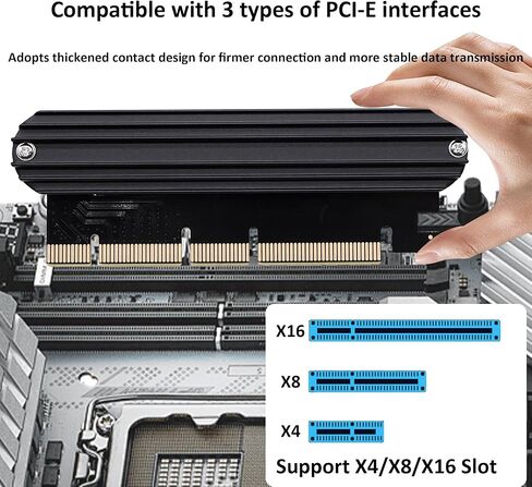 M.2 NVMe PCIe 4.0 Adapter, 64Gbps High-Speed M.2 SSD to PCIe Express Card with Aluminum Heatsink, Supports PCIe 4.0/3.0/2.0, Compatible with M.2 NVMe SSDs (2280/2260/2242/2230), for Desktop PC in Saudi Arabia