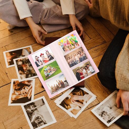 Jelly Photo Album Binder with 84 Pockets, Multifunctional Ticket and Business Card Holder, Large Capacity Pink Glitter Storage Book for Travel, Home, and Collectors in Saudi Arabia