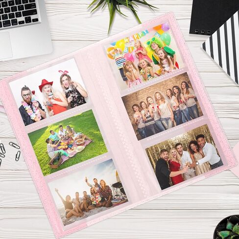 Jelly Photo Album Binder with 84 Pockets, Multifunctional Ticket and Business Card Holder, Large Capacity Pink Glitter Storage Book for Travel, Home, and Collectors in Saudi Arabia