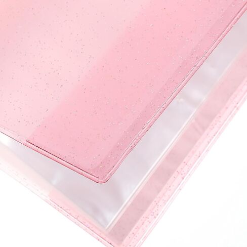 Jelly Photo Album Binder with 84 Pockets, Multifunctional Ticket and Business Card Holder, Large Capacity Pink Glitter Storage Book for Travel, Home, and Collectors in Saudi Arabia