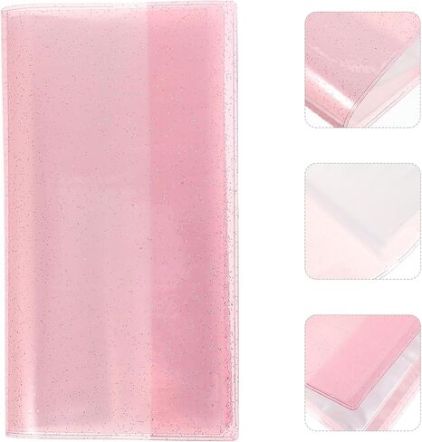 Tofficu Jelly Photo Album Binder 84-pocket Multi-functional Ticket and Business Card Organizer for Concert Lovers with Glitter Pink Large Capacity Storage in Saudi Arabia