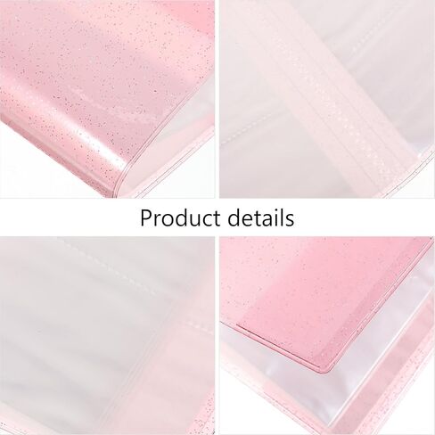 Tofficu Jelly Photo Album Binder 84-pocket Multi-functional Ticket and Business Card Organizer for Concert Lovers with Glitter Pink Large Capacity Storage in Saudi Arabia
