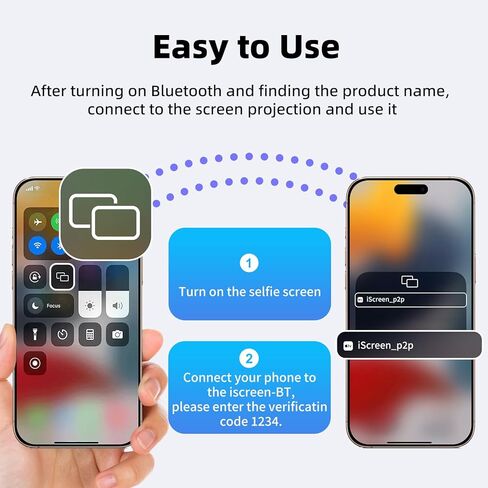 Selfie Monitor Screen for iPhone & Android - Magnetic Vlog Selfie Mirror for Phone Back Camera - Remote Control Screen Mirroring Rear Camera in Saudi Arabia