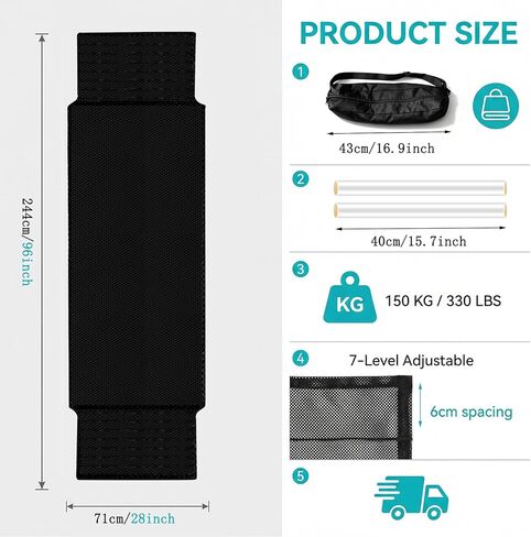 Truck Hammock for Cab Front Seat, Heavy Duty 330lbs Support, Portable Truck Bed Hammock with Storage Bag for Semi Truck Lorry Long Haul Driver Rest (Black) in Saudi Arabia