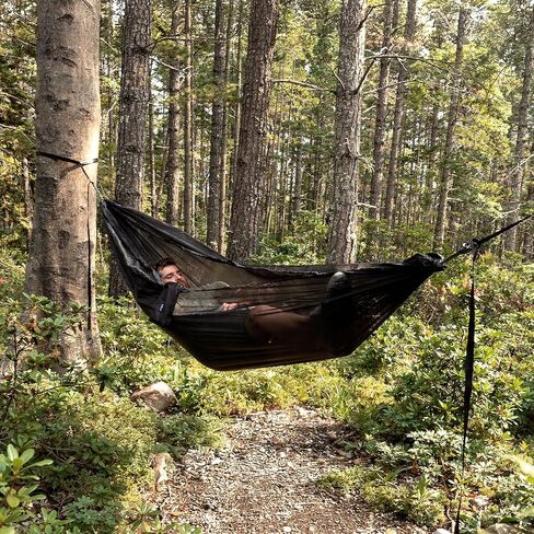 Night Cat Ultralight Pocket Hammock: Durable Tree Hammock Tear-Resistant HMPE Ripstop High Strength Fabric Only 0.66lb Max Load 330lbs Portable for Solo Hiking Backpacking in Saudi Arabia