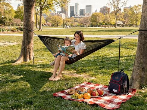 Night Cat Ultralight Pocket Hammock: Durable Tree Hammock Tear-Resistant HMPE Ripstop High Strength Fabric Only 0.66lb Max Load 330lbs Portable for Solo Hiking Backpacking in Saudi Arabia