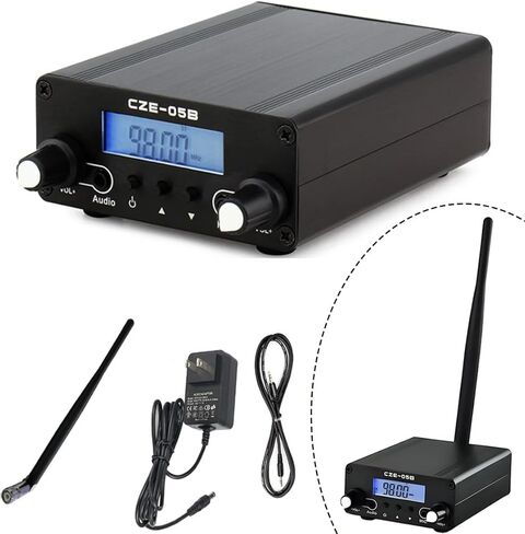 0.5W 0.1W Long Range FM Transmitter,Stereo Mini Radio Station with LCD & 3.5mm Audio Cable,for Drive-in Movies, Lights & Fireworks Shows,Church Parking Lots in Saudi Arabia
