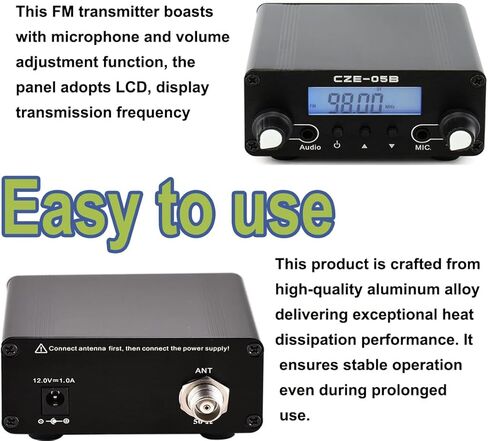 0.5W 0.1W Long Range FM Transmitter,Stereo Mini Radio Station with LCD & 3.5mm Audio Cable,for Drive-in Movies, Lights & Fireworks Shows,Church Parking Lots in Saudi Arabia