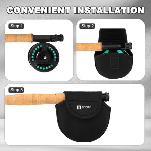 Booms Fishing Fly Reel Case, Neoprene Fly Fishing Reel Cover with Hook Loop Closure - Fits Reels on Fishing Rod, Reels Storage Case Pouch Accessories for Fisherman, RC6 S/M/L in Saudi Arabia