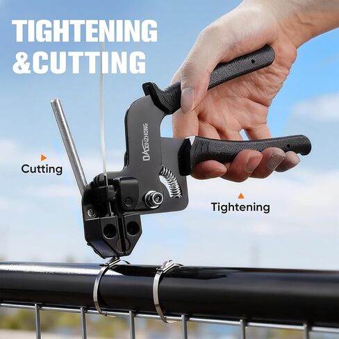 Heavy Duty 304 Stainless Steel Cable Tie Gun Kit - 100PCS 11.8" Metal Zip Ties (200LBS) + Industrial Scissors, UV Resistant Tool - Fence Ties, Exhaust Pipe, Chicken Coop, Industrial Use in Saudi Arabia