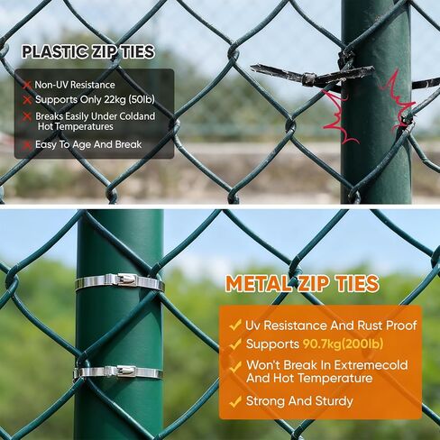 Heavy Duty 304 Stainless Steel Cable Tie Gun Kit - 100PCS 11.8" Metal Zip Ties (200LBS) + Industrial Scissors, UV Resistant Tool - Fence Ties, Exhaust Pipe, Chicken Coop, Industrial Use in Saudi Arabia