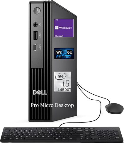 Dell Pro Micro (Next-gen OptiPlex 7020 MFF) Mini PC Windows 11 Pro, Intel i5-14500T, 16GB DDR5 RAM, 512GB NVMe SSD, WiFi 6E, Bluetooth, HDMI& DisplayPort, Business Micro PC in Saudi Arabia