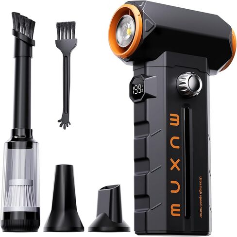 MUXNW Electric Compressed Air Duster: 8000mAh Rechargeable, 100-Speed Adjustable, 3-in-1 Cordless Dust Blower – for Keyboard, PC, Car, BBQ, Ideal Gift for Men in Saudi Arabia