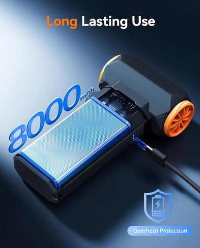 MUXNW Electric Compressed Air Duster: 8000mAh Rechargeable, 100-Speed Adjustable, 3-in-1 Cordless Dust Blower – for Keyboard, PC, Car, BBQ, Ideal Gift for Men in Saudi Arabia