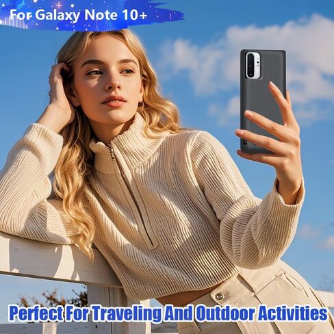 حافظة بطارية لهاتف Samsung Galaxy Note 10+ Plus 5G، حافظة شاحن بطارية ممتدة قابلة لإعادة الشحن بقدرة 6000 مللي أمبير في الساعة، أضف عصيرًا إضافيًا بنسبة 100% باللون الأسود in Kuwait